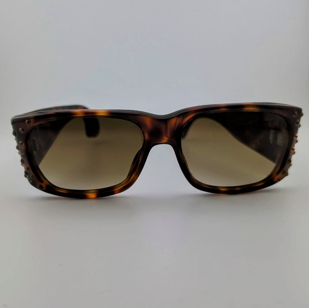 Emmanuelle Khanh Paris 1601-cl-18 Brown Tortoise Shell Frame Bronze Stud Vintage - Picture 9 of 9